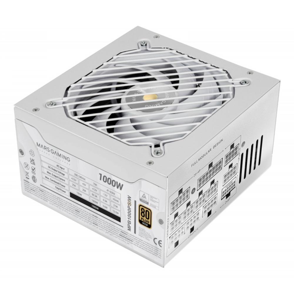 Mars Gaming - MPB1000PSIW unidad de fuente de alimentación 1000 W 24-pin ATX ATX Blanco