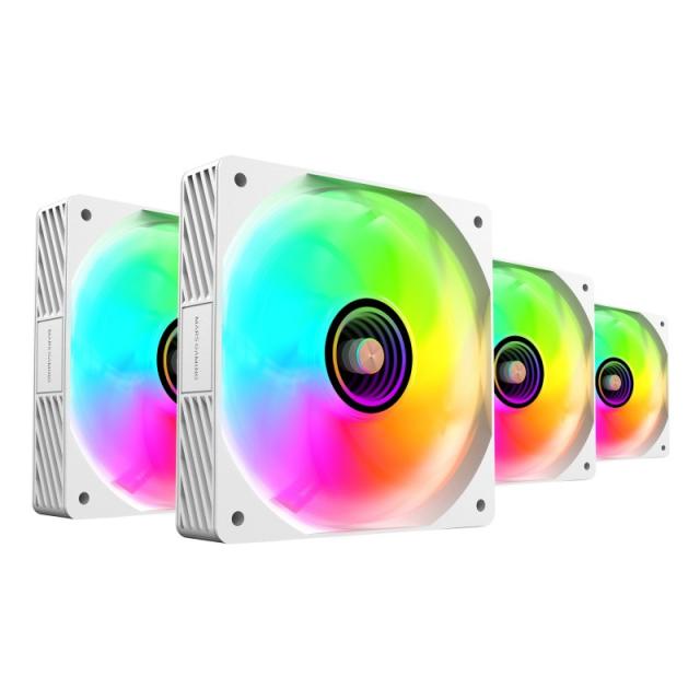 Mars Gaming - MFSI4KITW sistema de refrigeración para ordenador Carcasa del ordenador Ventilador 12 cm Blanco