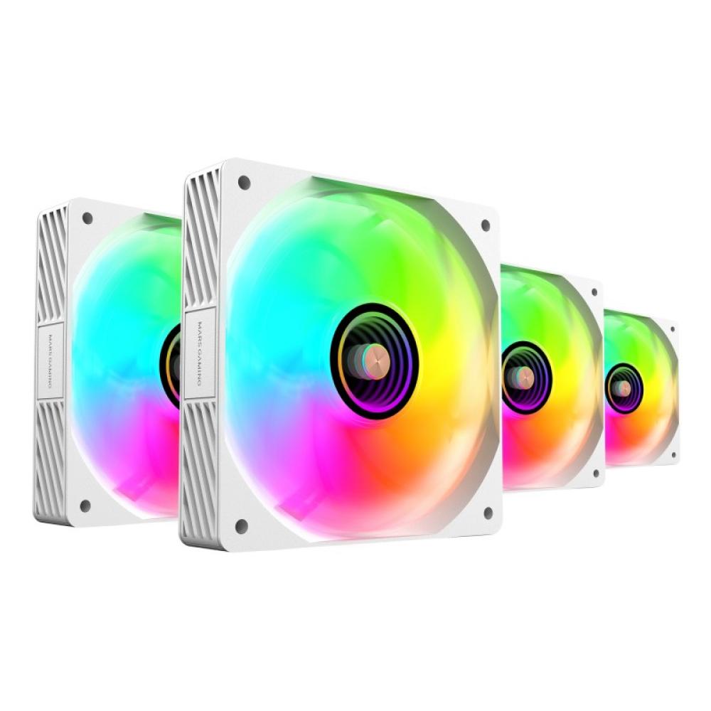 Mars Gaming - MFSI4KITW sistema de refrigeración para ordenador Carcasa del ordenador Ventilador 12 cm Blanco