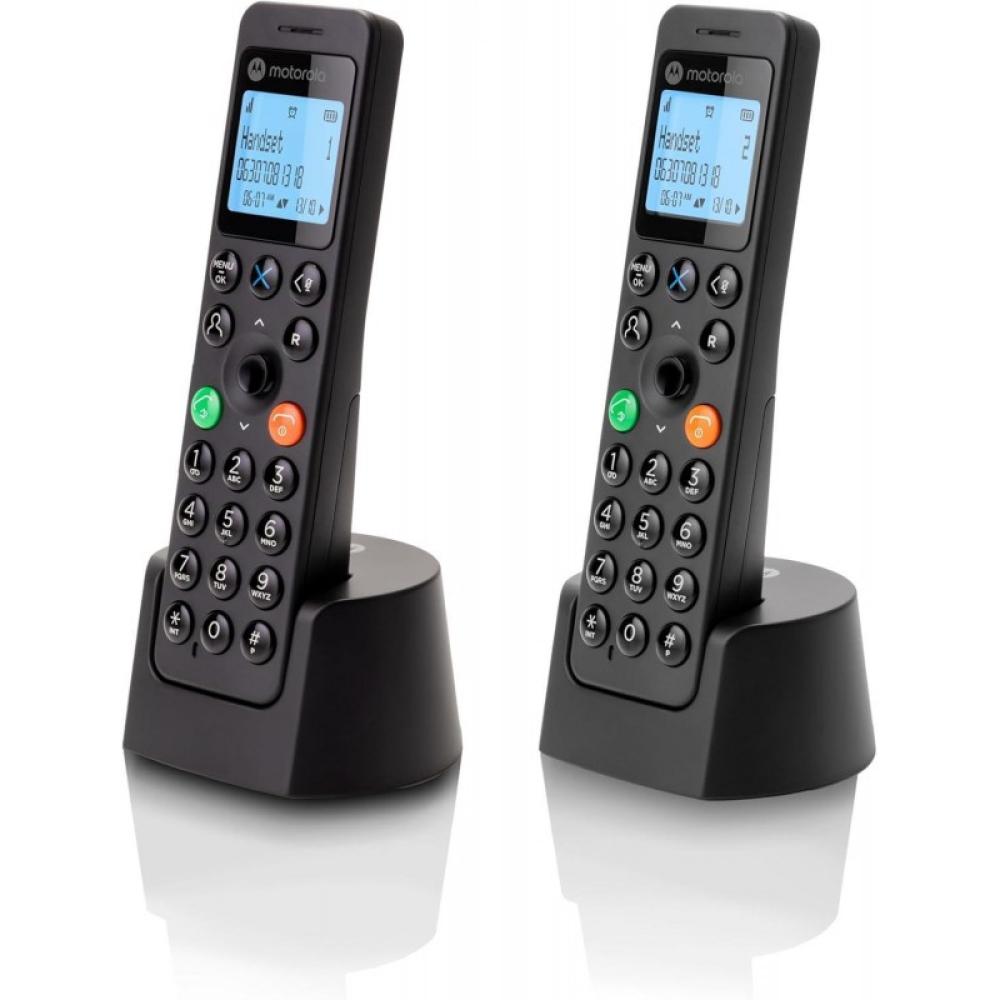 Motorola - DOT202 Twin Teléfono DECT Identificador de llamadas Negro