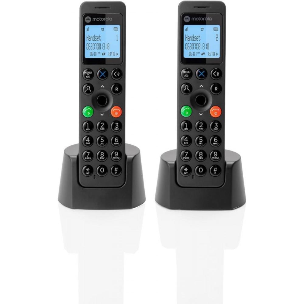 Motorola - DOT202 Twin Teléfono DECT Identificador de llamadas Negro