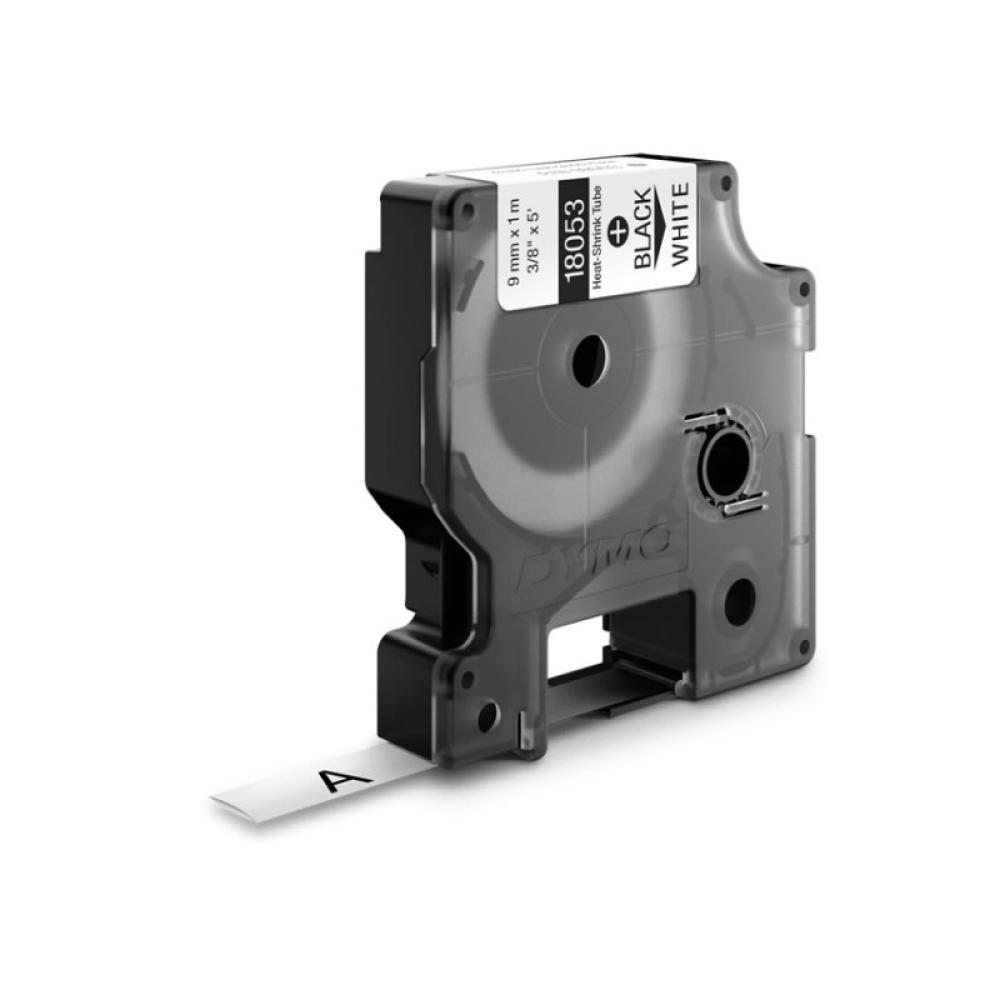 DYMO - Etiquetas termorretráctiles IND - 9mm x 1,5m - Negro sobre blanco