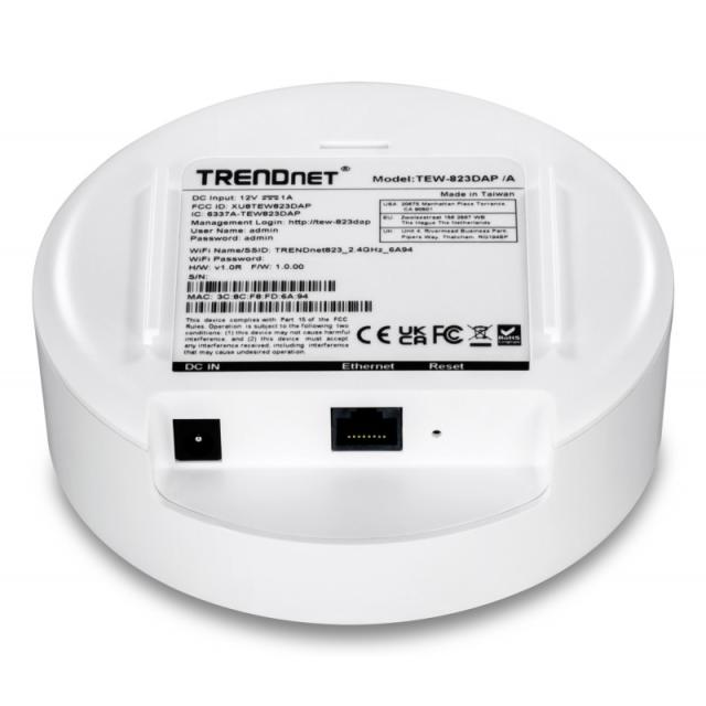 Trendnet - TEW-823DAP punto de acceso inalámbrico 1267 Mbit/s Blanco Energía sobre Ethernet (PoE)