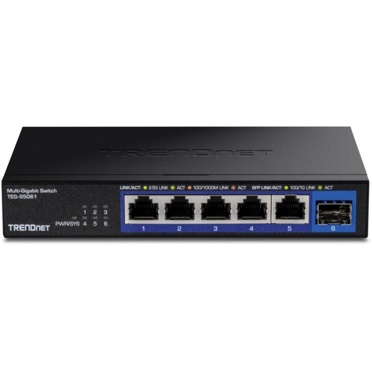 Trendnet - TEG-S5061 switch No administrado 2.5G Ethernet (100/1000/2500) Negro
