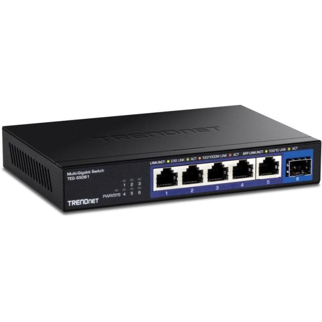 Trendnet - TEG-S5061 switch No administrado 2.5G Ethernet (100/1000/2500) Negro