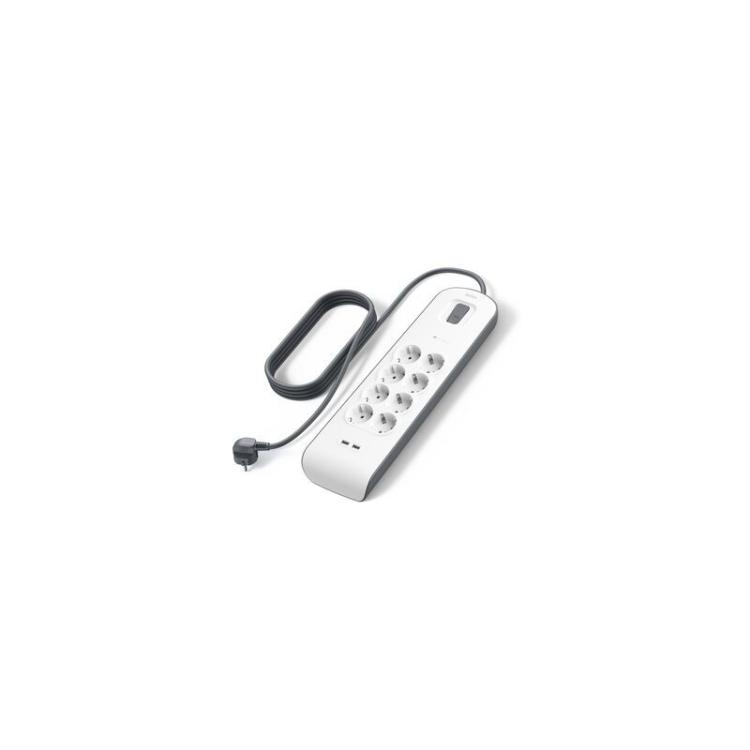 Belkin - BSV804VF2M-V2 limitador de tensión Gris, Blanco 8 salidas AC