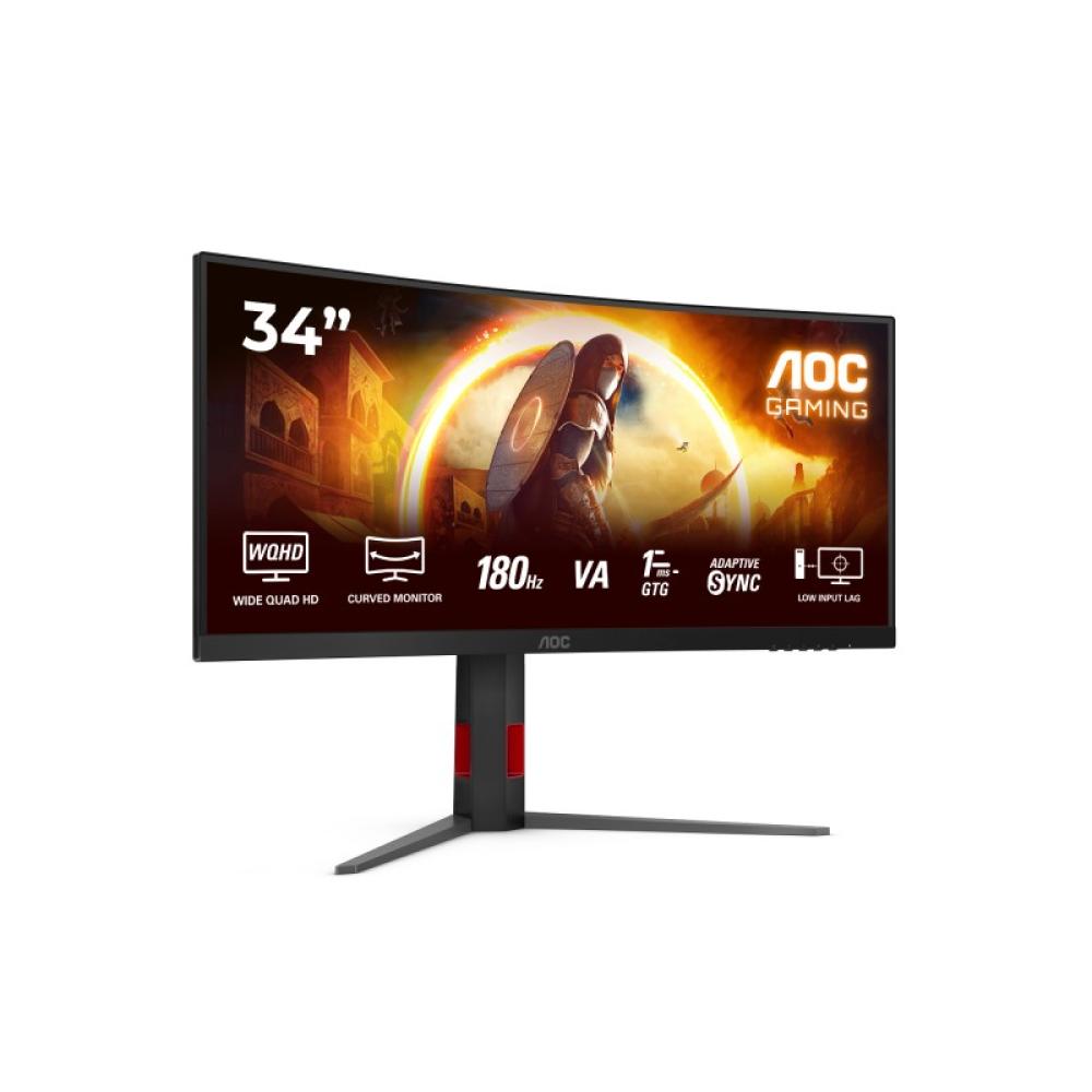 AOC - G4 CU34G4 pantalla para PC 86,4 cm (34") 3440 x 1440 Pixeles Wide Quad HD LED Negro, Rojo
