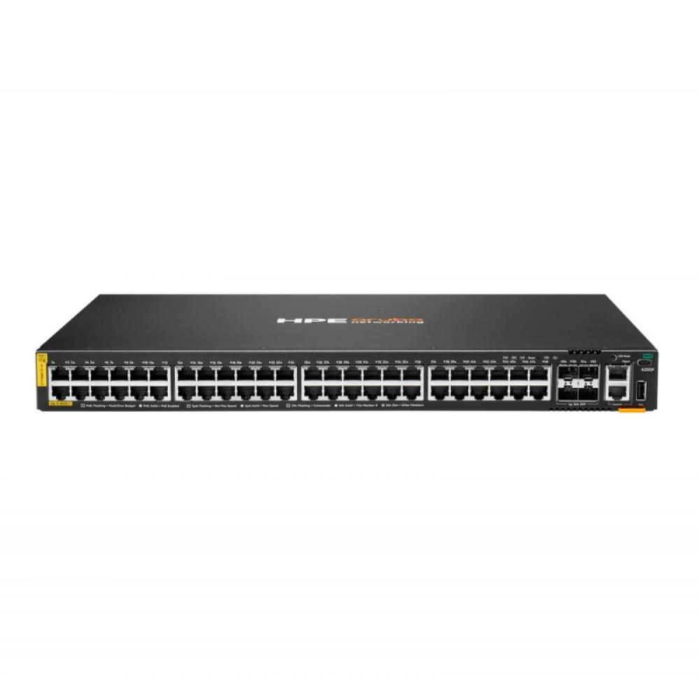 HPE - Aruba Networking CX 6200F 48G Class4 PoE 4SFP+ 370W Gestionado L3 Gigabit Ethernet (10/100/1000) Energía sobre Ethernet (P