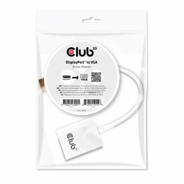 CLUB3D - Displayport a VGA Adaptador Activo