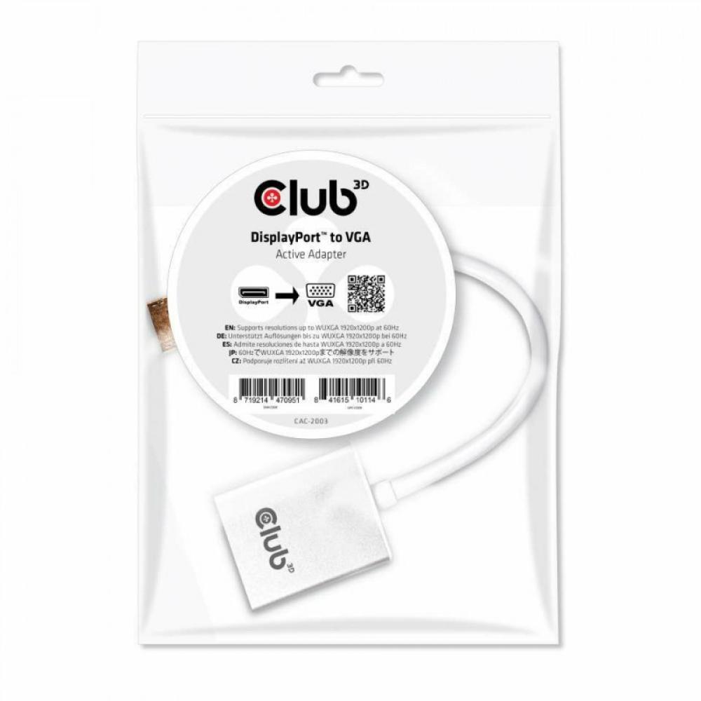 CLUB3D - Displayport a VGA Adaptador Activo