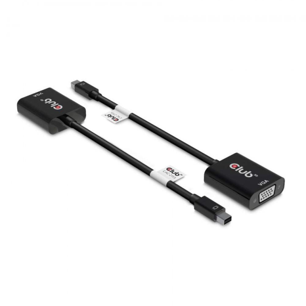 CLUB3D - CAC-2113 adaptador de cable de vídeo 0,228 m Mini Displayport VGA Negro