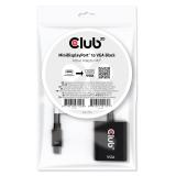 CLUB3D - CAC-2113 adaptador de cable de vídeo 0,228 m Mini Displayport VGA Negro