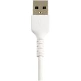 StarTech.com - Cable Resistente USB-A a Lightning de 15 cm Blanco - Cable de Sincronización y Carga USB Tipo A a Lightning con F