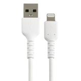 StarTech.com - Cable Resistente USB-A a Lightning de 15 cm Blanco - Cable de Sincronización y Carga USB Tipo A a Lightning con F