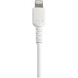 StarTech.com - Cable Resistente USB-A a Lightning de 15 cm Blanco - Cable de Sincronización y Carga USB Tipo A a Lightning con F