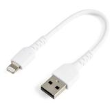 StarTech.com - Cable Resistente USB-A a Lightning de 15 cm Blanco - Cable de Sincronización y Carga USB Tipo A a Lightning con F