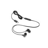 Lenovo - 4XD1J77351 auricular y casco Auriculares Alámbrico Dentro de oído Oficina/Centro de llamadas USB Tipo C Negro