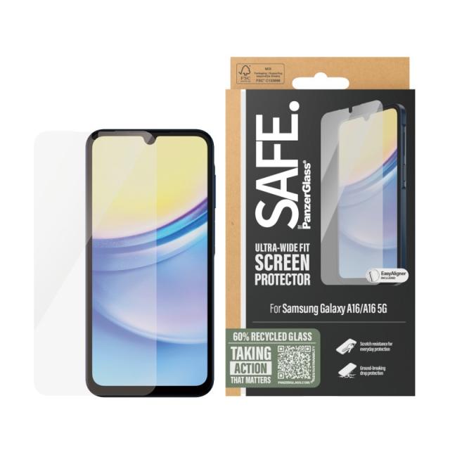 PanzerGlass - SAFE. by ® Screen Protector Samsung Galaxy A16 / A16 5G / Ultra-Wide Fit Protector de pantalla 1 pieza(s)
