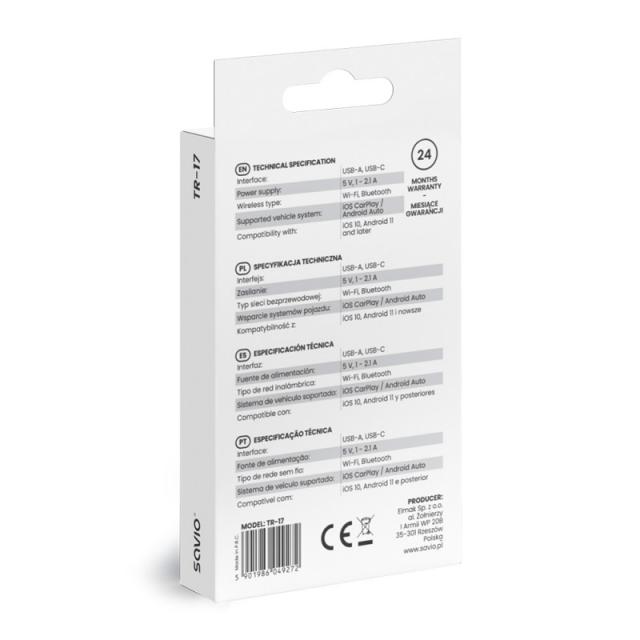 Savio - TR-17 transmisor de audio inalámbrico USB 10 m Negro