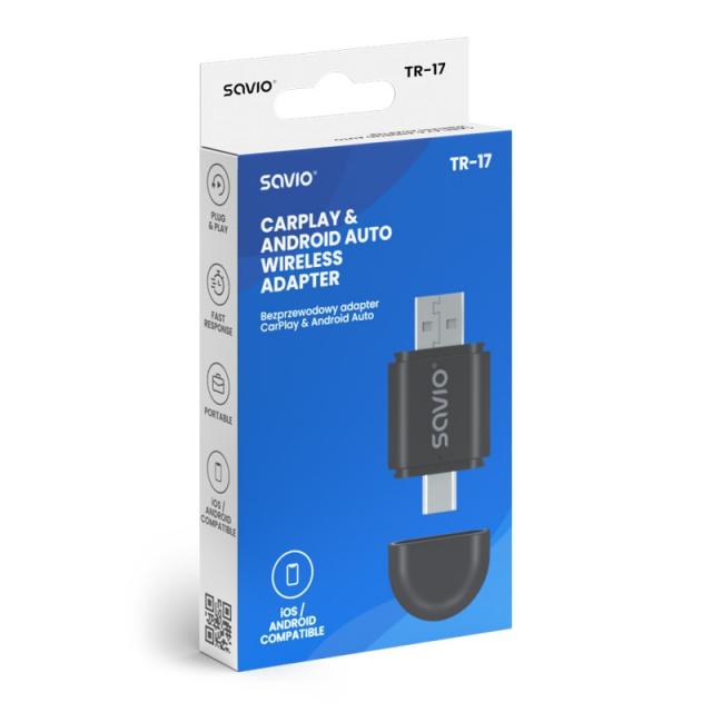 Savio - TR-17 transmisor de audio inalámbrico USB 10 m Negro