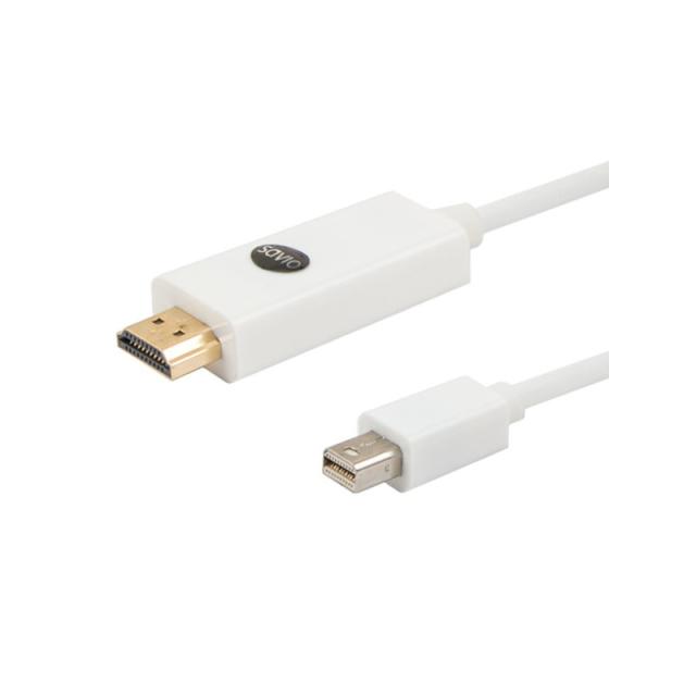 Savio - CL-83 adaptador de cable de vídeo 1,8 m Mini DisplayPort HDMI Blanco