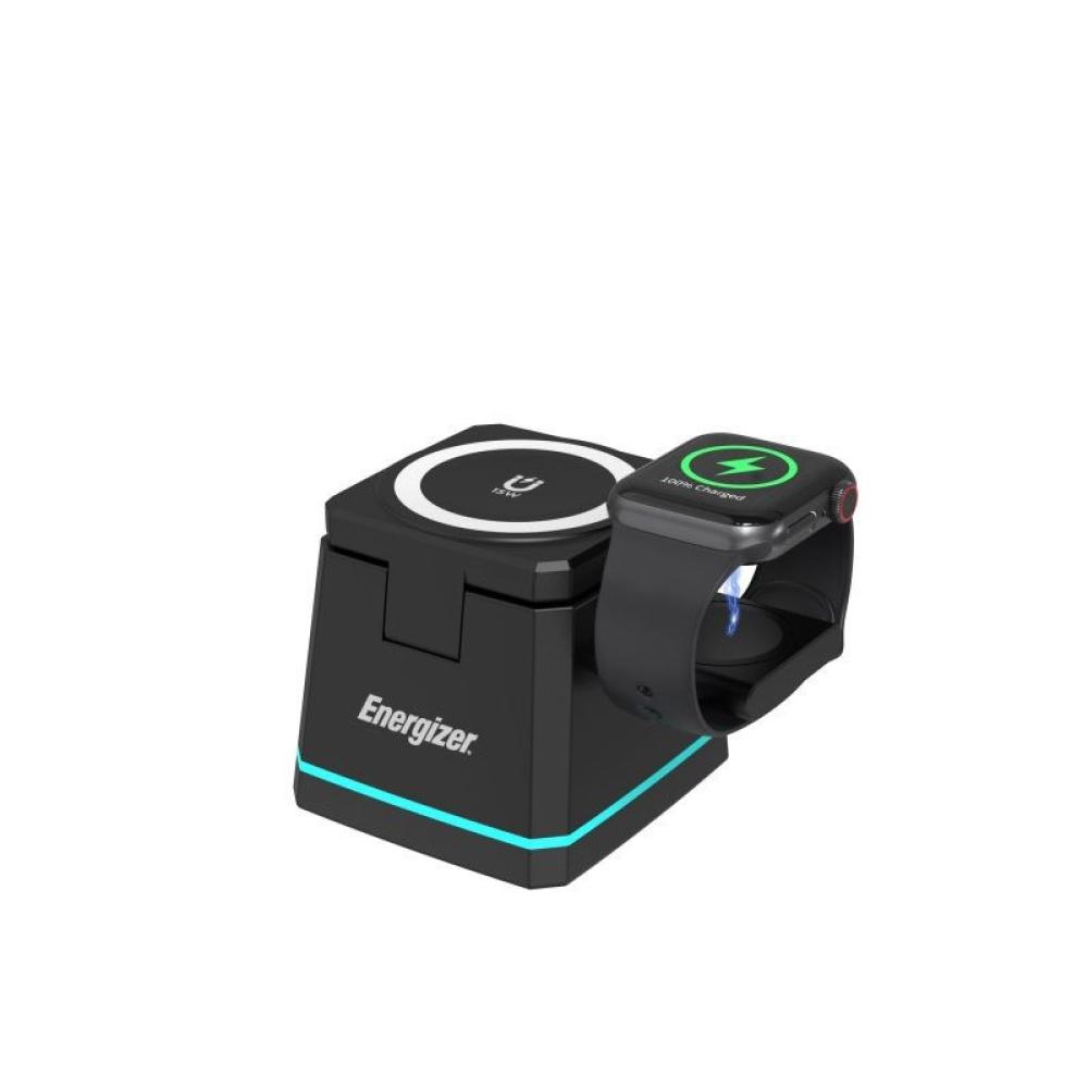 Energizer - WCP307 cargador de dispositivo móvil Auriculares, Smartphone, Reloj inteligente Negro USB Cargador inalámbrico Carga