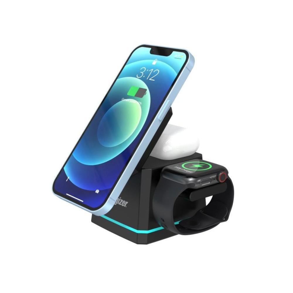 Energizer - WCP307 cargador de dispositivo móvil Auriculares, Smartphone, Reloj inteligente Negro USB Cargador inalámbrico Carga