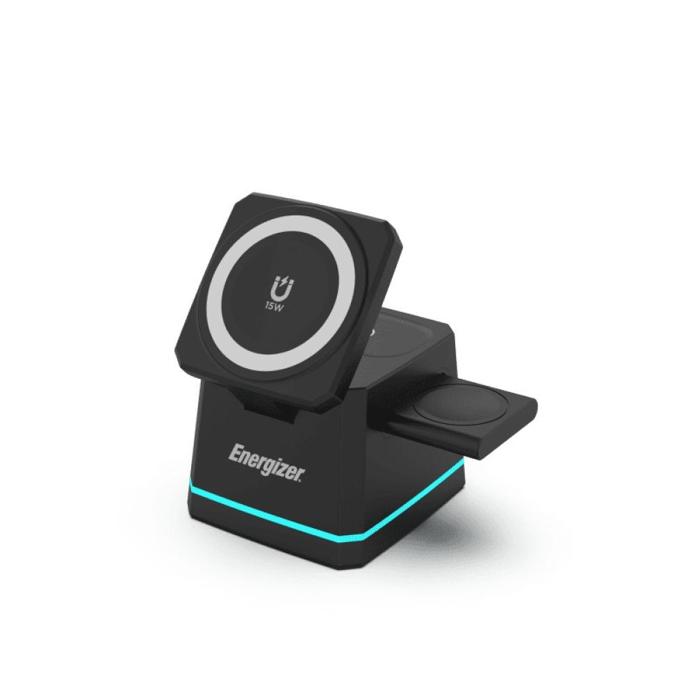 Energizer - WCP307 cargador de dispositivo móvil Auriculares, Smartphone, Reloj inteligente Negro USB Cargador inalámbrico Carga