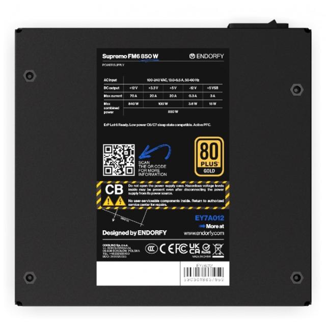 ENDORFY - Supremo FM6 850 W unidad de fuente de alimentación 24-pin ATX ATX Negro