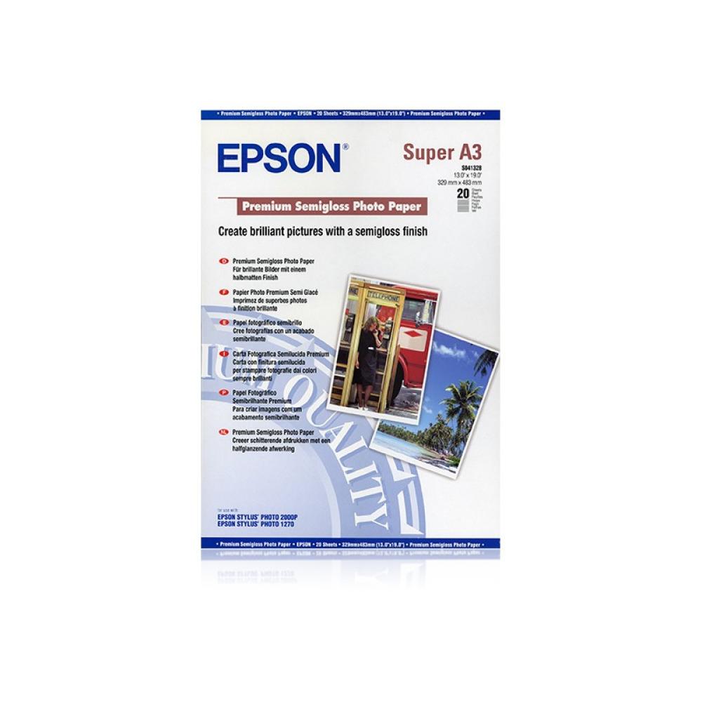 Epson - Premium Semigloss Photo Paper, DIN A3+, 250 g/m², 20 hojas