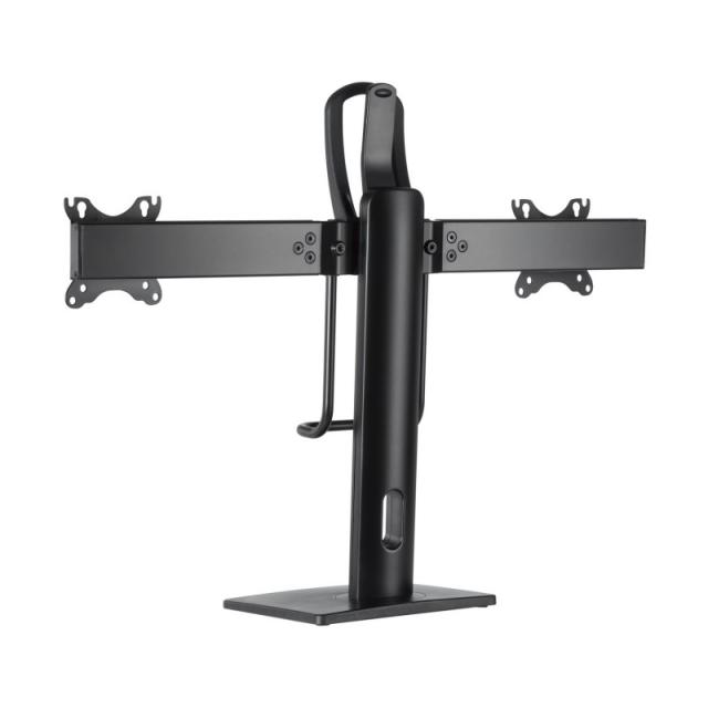 AISENS - Soporte De Mesa Pro Contrapeso Giratorio E Inclinable Para 2 Monitores 6kg De 17-27, Negro