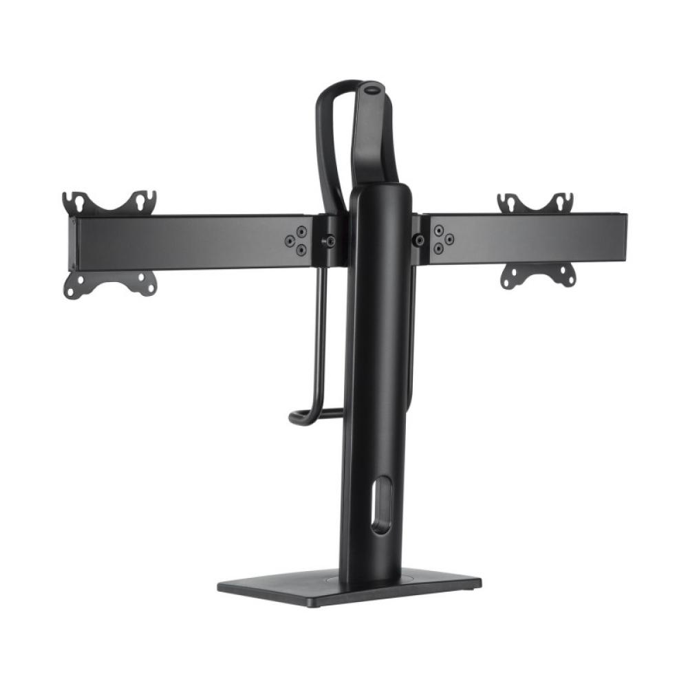 AISENS - Soporte De Mesa Pro Contrapeso Giratorio E Inclinable Para 2 Monitores 6kg De 17-27, Negro