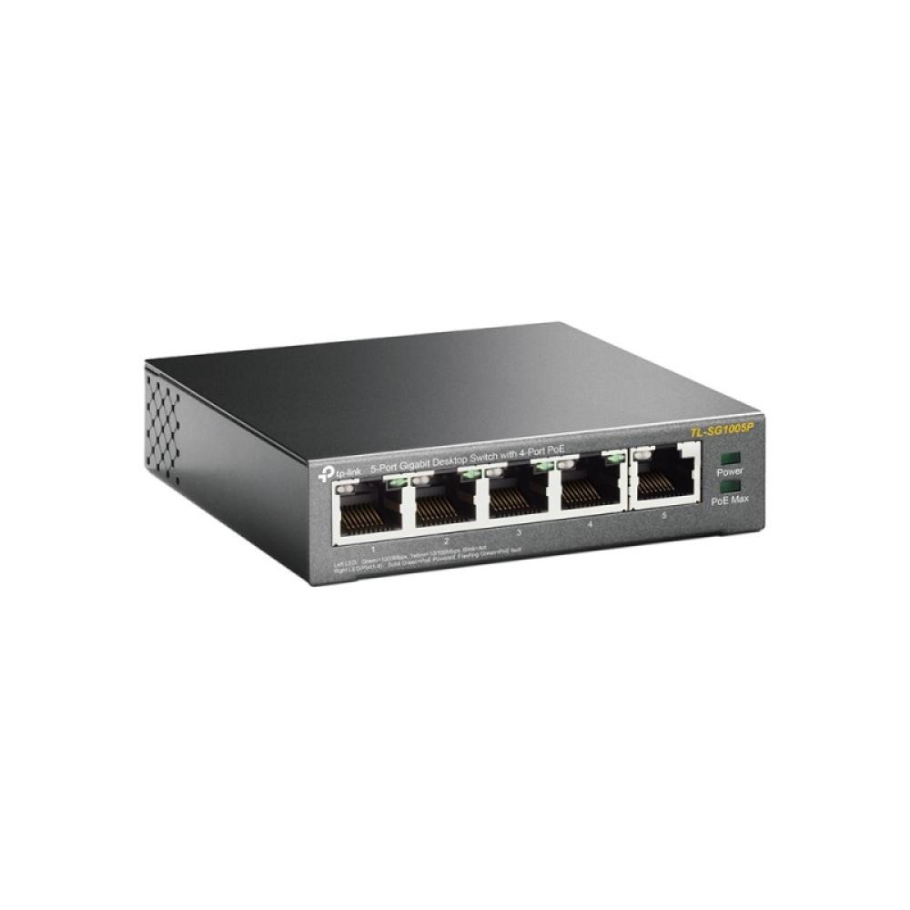 TP-Link - TL-SG1005P No administrado Gigabit Ethernet (10/100/1000) Energía sobre Ethernet (PoE) Negro