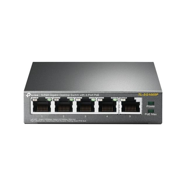 TP-Link - TL-SG1005P No administrado Gigabit Ethernet (10/100/1000) Energía sobre Ethernet (PoE) Negro
