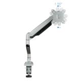 TooQ - Soporte de Mesa Giratorio e Inclinable para Pantalla (Monitor / TV Plasma / LCD / LED) 13” – 32”, de Un Brazo, Plata