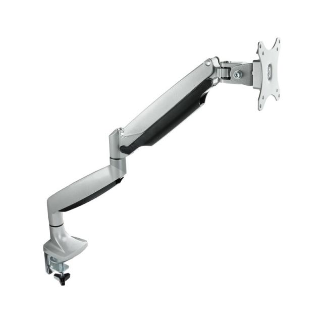 TooQ - Soporte de Mesa Giratorio e Inclinable para Pantalla (Monitor / TV Plasma / LCD / LED) 13” – 32”, de Un Brazo, Plata