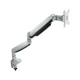 TooQ - Soporte de Mesa Giratorio e Inclinable para Pantalla (Monitor / TV Plasma / LCD / LED) 13” – 32”, de Un Brazo, Plata
