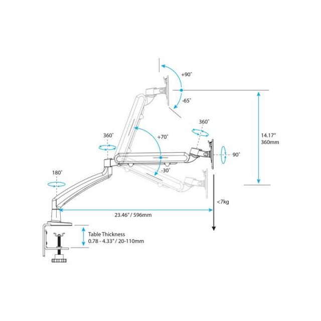 StarTech.com - Soporte con Brazo Articulado y Diseño de Perfil Delgado para Monitor