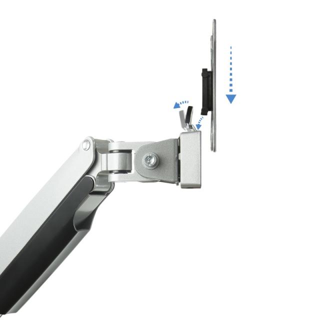 TooQ - Soporte de Mesa Giratorio e Inclinable para 2 Pantallas (Monitor / TV Plasma / LCD / LED) 13” – 32”, de Dos Brazos, Plata