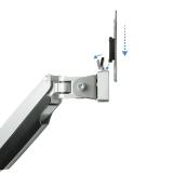 TooQ - Soporte de Mesa Giratorio e Inclinable para 2 Pantallas (Monitor / TV Plasma / LCD / LED) 13” – 32”, de Dos Brazos, Plata