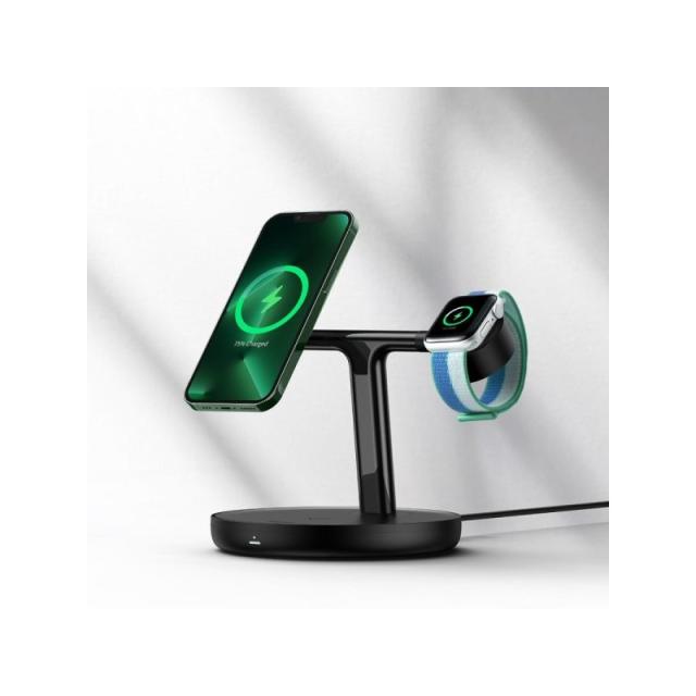 Baseus - WXTE000101 cargador de dispositivo móvil Smartphone, Reloj inteligente Negro Corriente alterna, USB Interior