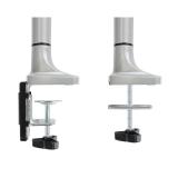 TooQ - Soporte de Mesa Giratorio e Inclinable para 2 Pantallas (Monitor / TV Plasma / LCD / LED) 13” – 32”, de Dos Brazos, Plata