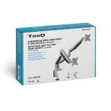 TooQ - Soporte de Mesa Giratorio e Inclinable para 2 Pantallas (Monitor / TV Plasma / LCD / LED) 13” – 32”, de Dos Brazos, Plata