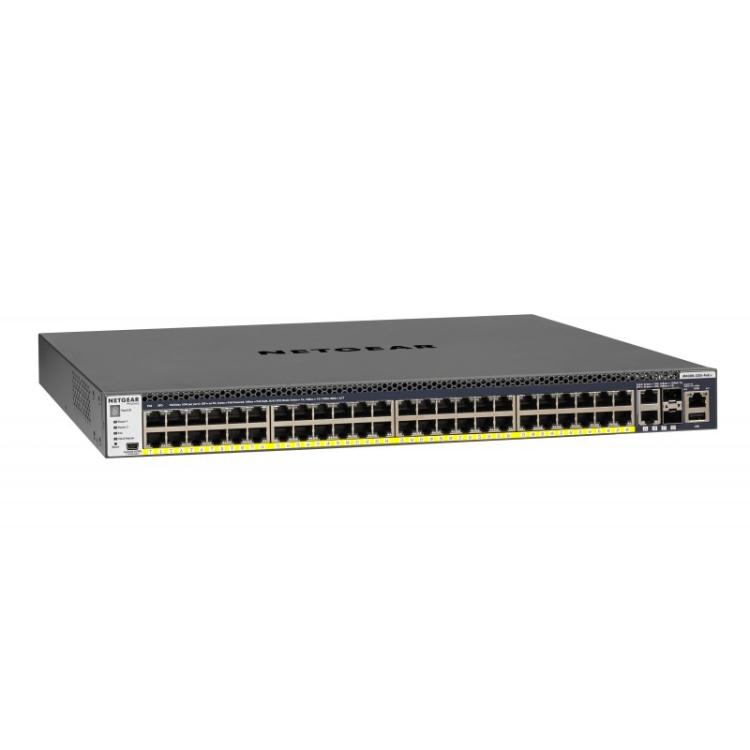 NETGEAR - M4300-52G-PoE+ 1000W PSU Gestionado L2/L3/L4 Gigabit Ethernet (10/100/1000) Energía sobre Ethernet (PoE) 1U Negro