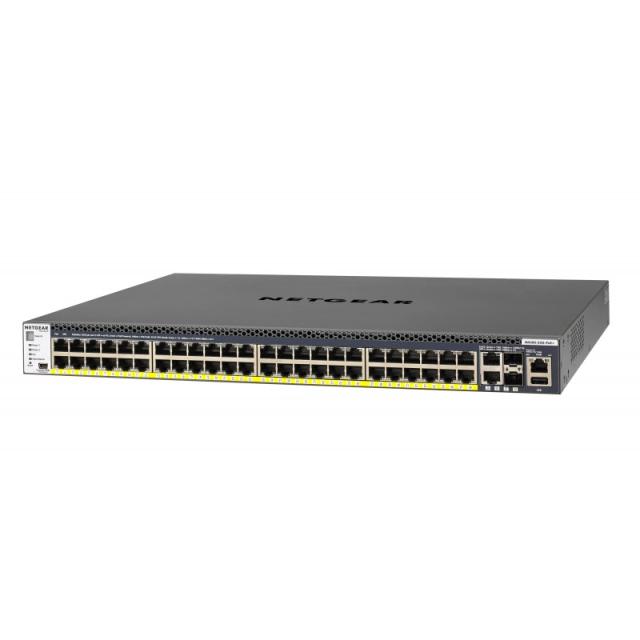 NETGEAR - M4300-52G-PoE+ 1000W PSU Gestionado L2/L3/L4 Gigabit Ethernet (10/100/1000) Energía sobre Ethernet (PoE) 1U Negro