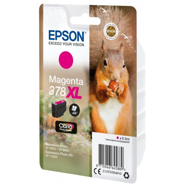 Epson - Squirrel Singlepack Magenta 378XL Claria Photo HD Ink