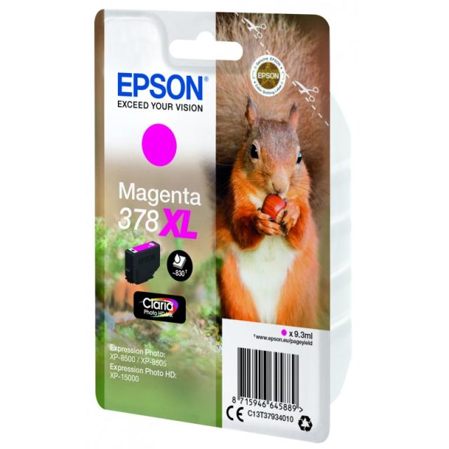 Epson - Squirrel Singlepack Magenta 378XL Claria Photo HD Ink