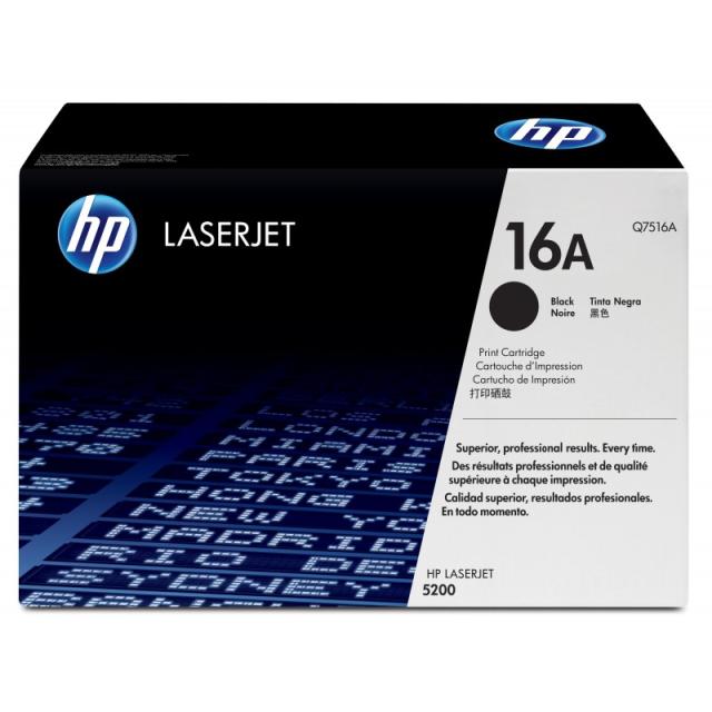 HP - Cartucho de tóner original LaserJet 16A negro