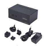 StarTech.com - Switch KVM de 2 Puertos DisplayPort HDMI - Conmutador KVM de Dos Monitores - Hub Ladrón USB 2 Puertos 5Gbps - 2 P