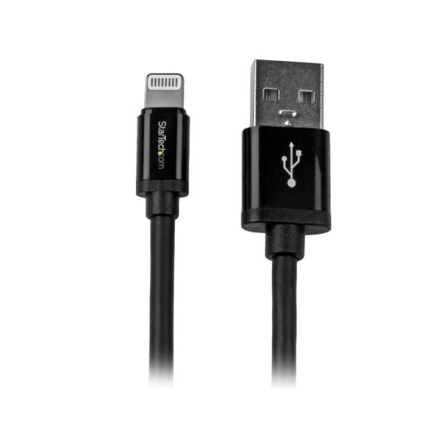 StarTech.com - Cable 2m Lightning 8 Pin a USB A 2.0 para Apple iPod iPhone 5 iPad - Negro